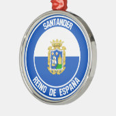 Santander Round Emblem Metalen Ornament (Links)