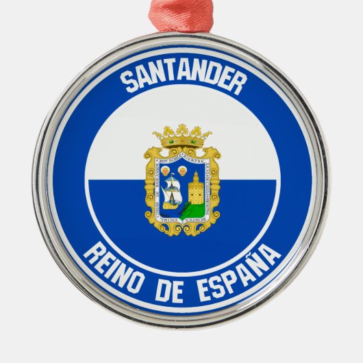 Santander Round Emblem Metalen Ornament (Voorkant)