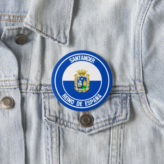 Santander Round Emblem Ronde Button 7,6 Cm (In situ)