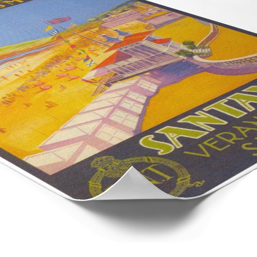 Santander Spain Vintage Travel Poster (Hoek)