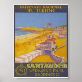 Santander Spain Vintage Travel Poster (Voorkant)