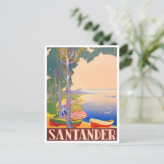 Santander Spanje vintage Briefkaart (Staand voorkant)