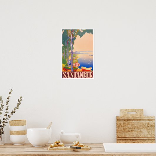 Santander Spanje vintage Poster (Keuken)