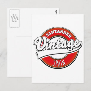 Santander Spanje vintage stijl logo Briefkaart