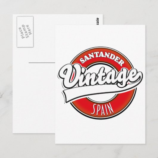 Santander Spanje vintage stijl logo Briefkaart (Voorkant / Achterkant)