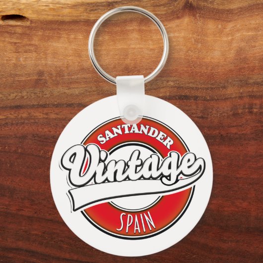 Santander Spanje vintage stijl logo Sleutelhanger (Achterkant)