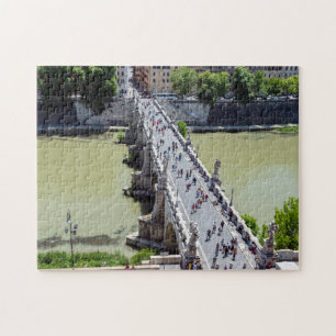 Sant'Angelo bridge aerial uitzicht - Rome, Italië Legpuzzel