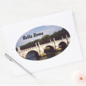 Sant'Angelo Bridge in Rome, Italië Ovale Sticker (Envelop)