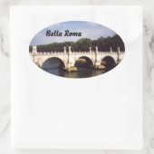 Sant'Angelo Bridge in Rome, Italië Ovale Sticker (Tas)