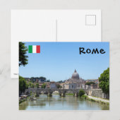 Sant'angelo-brug en Sint-Pietersbasiliek - Rome Briefkaart (Voorkant / Achterkant)
