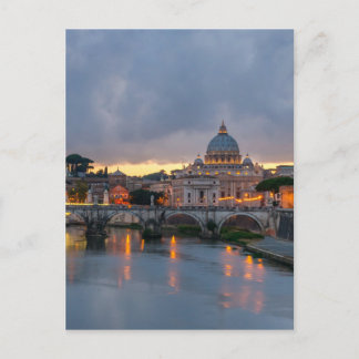 Sant'Angelo brug Saint Peter Basilica Rome Italië Briefkaart