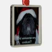 SantaPug Metalen Ornament (Rechts)