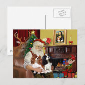 Santa's 2 Cavalier Kings Charles Feestdagenkaart (Voorkant / Achterkant)
