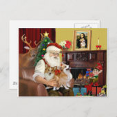 Santa's 2 Welsh Corgis Feestdagenkaart (Voorkant / Achterkant)