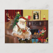 Santa's 2 Welsh Corgis Feestdagenkaart (Voorkant)