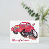 Santa's 39 Chevy briefkaart (Staand voorkant)