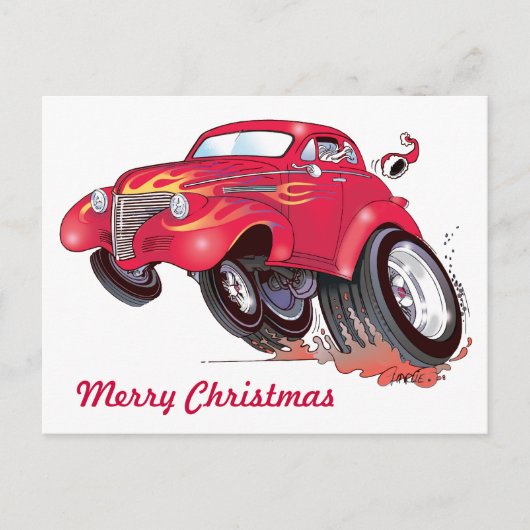 Santa's 39 Chevy briefkaart (Voorkant)