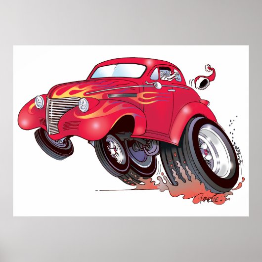 Santa's 39 Chevy-poster Poster (Voorkant)