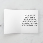 SANTA'S ADVIES/DE LIEFDE VOOR JOU MET KERST FEESTDAGEN KAART (Binnen)