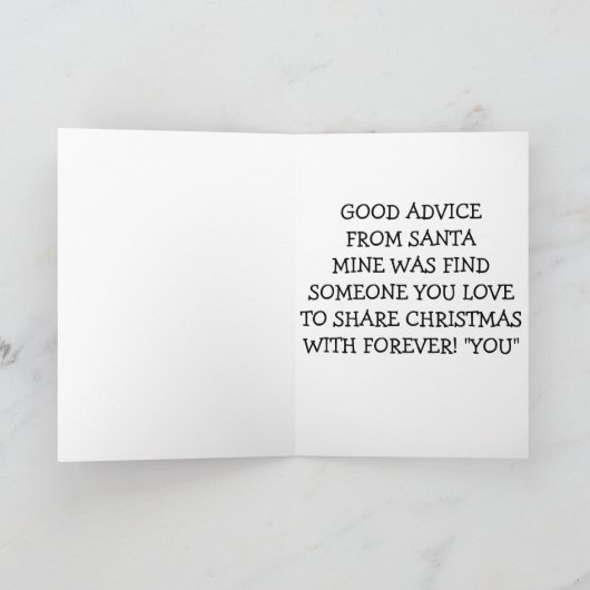 SANTA'S ADVIES/DE LIEFDE VOOR JOU MET KERST FEESTDAGEN KAART (Binnen)