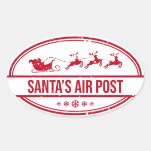 Santa's Air Post Logo Ovale Sticker