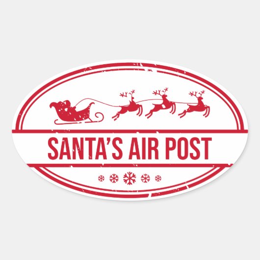 Santa's Air Post Logo Ovale Sticker (Voorkant)