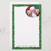Santa's Airedale Terriers met Kerstmis Briefpapier (Voorkant / Achterkant)