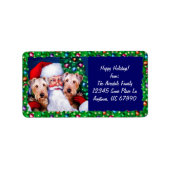 Santa's Airedale Terriers met Kerstmis Etiket (Voorkant)