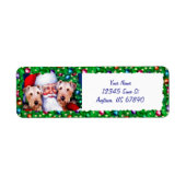 Santa's Airedale Terriers op kerstlabels Etiket (Voorkant)