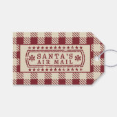 Santa's Airmail Red Classic Postmark Cadeaulabel (Voorkant (Horizontaal))