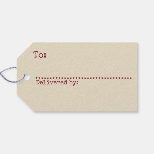 Santa's Airmail Red Classic Postmark Cadeaulabel (Achterkant Horizontaal)