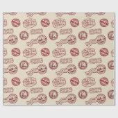 Santa's Airmail Red Classic Postmark Cadeaupapier (Vlak)