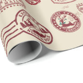 Santa's Airmail Red Classic Postmark Cadeaupapier (Rol Hoek)