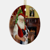 Santa's Australian Cattle Dog #1 Keramisch Ornament (Rechts)