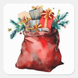 Santas Bag Vierkante Sticker