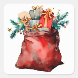 Santas Bag Vierkante Sticker