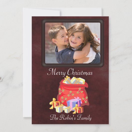Santa's Bag Voeg Kaart met kerstfoto's toe (Voorkant)