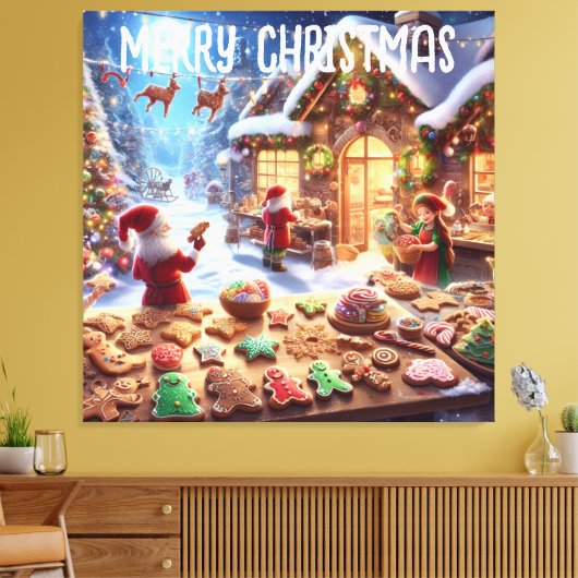 Santa's Bakery Canvas Afdruk (Insitu (Woonkamer))