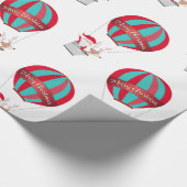 Santa's Balloon Ride Vrolijk Kerstfeest Cadeaupapier (Hoek)