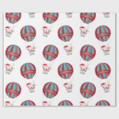 Santa's Balloon Ride Vrolijk Kerstfeest Cadeaupapier (Vlak)