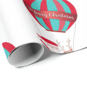 Santa's Balloon Ride Vrolijk Kerstfeest Cadeaupapier (Rol Hoek)