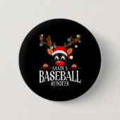 Santa's Baseball Reindeer Funny Xmas Matching Pjs  Ronde Button 5,7 Cm (Voorkant)