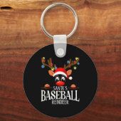 Santa's Baseball Reindeer Funny Xmas Matching Pjs  Sleutelhanger (Voorkant)