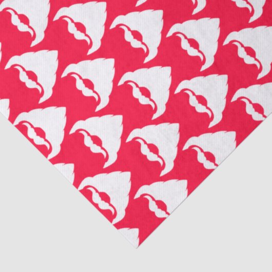 Santa's beards patterned red white Christmas Tissuepapier (Detail)
