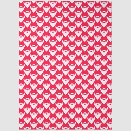 Santa's beards patterned red white Christmas Tissuepapier (Voorkant)