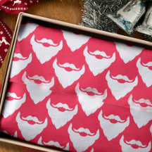 Santa's beards patterned red white Christmas