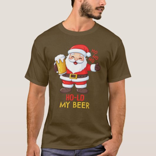 Santa's Beer Toast: Leuke & Feestelijke Kerstmis T-shirt (Voorkant)