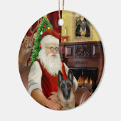 Santa's - Belgische Malinois Keramisch Ornament (Links)