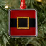 Santa's Belt Buckle Metalen Ornament<br><div class="desc">Minimalistisch design dat zo herkenbaar is.</div>