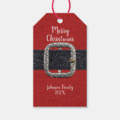 Santa's Belt Merry Christmas Gift Label Cadeaulabel (Voorkant)